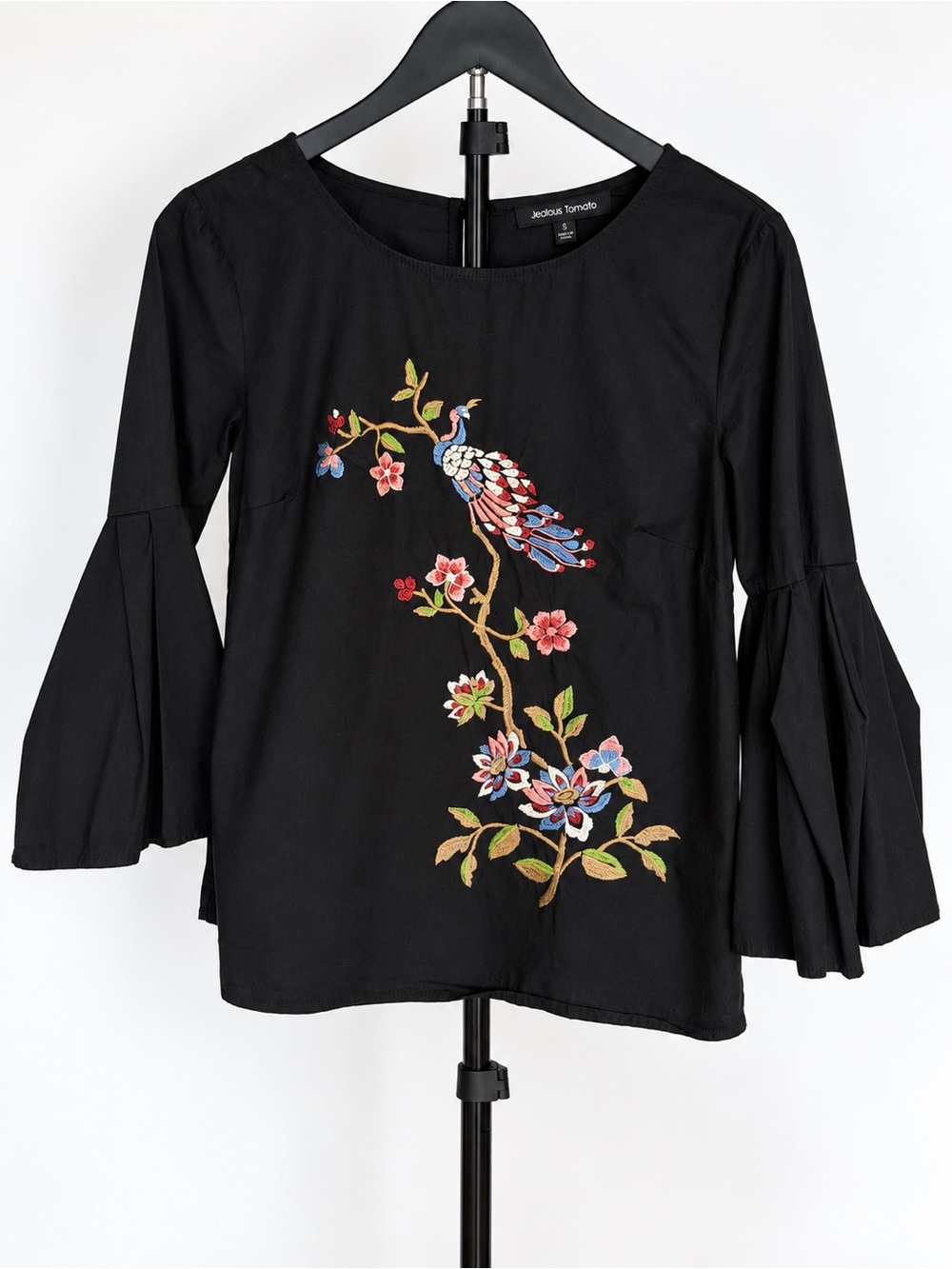 Jealous Tomato Embroidered Bell Sleeve Top